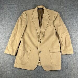Brooks‎ Brothers Blazer Mens 42S Beige 100% Camel Hair Coat Career Jacket USA